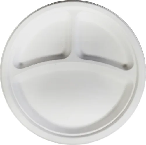 10'' 3 Compartment Bagasse Plate