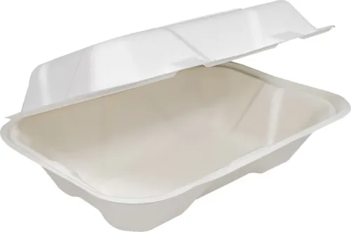 9x6 Bagasse Clamshell Container - Image 2
