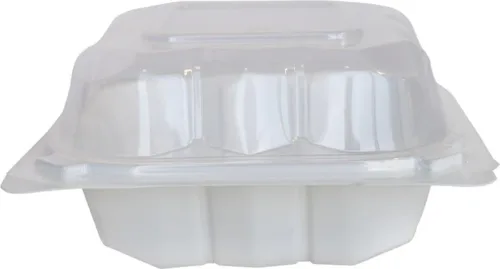 PP-661C-VH- PP Hinged Cont. - 6x6x3" - Clear