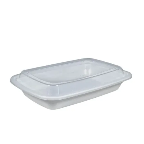 16oz Rectangle Plastic Container - White