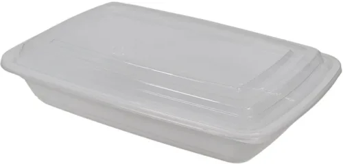 24oz Rectangular Plastic Container - White