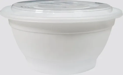 42oz Round Plastic Noodle Bowl - White - Combo