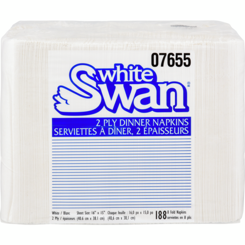 White Swan - Dinner Napkins - 2 Ply - 07600