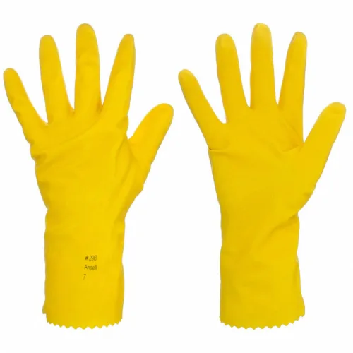 Yellow Latex Dishwashing Gloves - Small