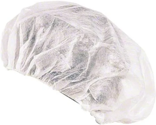 21" Bouffant Cap, White